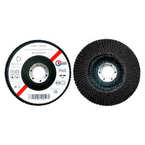 Лепестковый шлифовальный круг ПАК™ AC160, Торцевой, Конический, Ø125х22 мм, P60