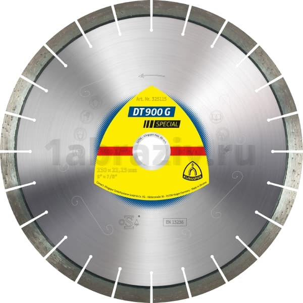 Алмазный отрезной диск Klingspor DT 900 G Special по граниту 115х22мм 325029