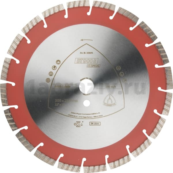 Алмазный отрезной диск Klingspor DT 900 B Special по бетону 350х25.4мм 325081