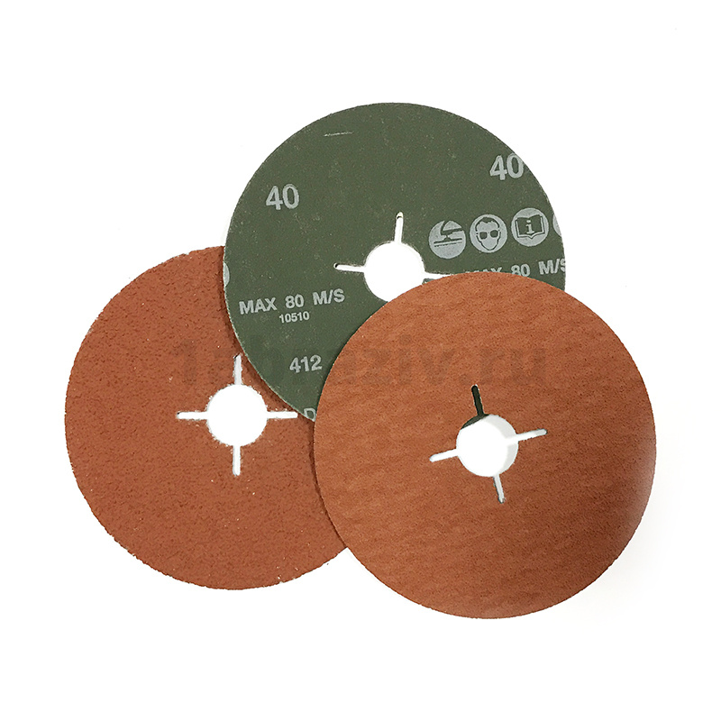 Фибровый шлифовальный круг RoxelPro ROXPRO 125 х 22мм, керамика, Р24, 110341