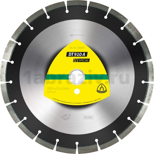 Алмазный отрезной диск Klingspor DT 910 A Special по асфальту 300х25.4мм 325077