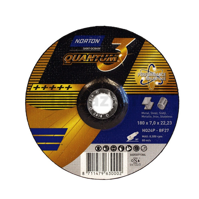 Зачистной диск Norton Quantum 3 180x7.0x22.23, с керамикой, 66253371364