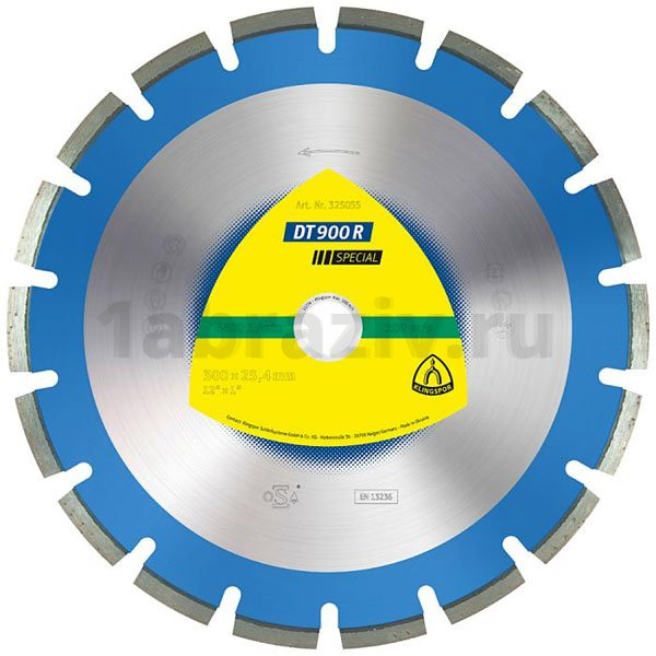 Алмазный отрезной диск Klingspor DT 900 R Special по огнеупорному кирпичу 300х25.4мм 325055