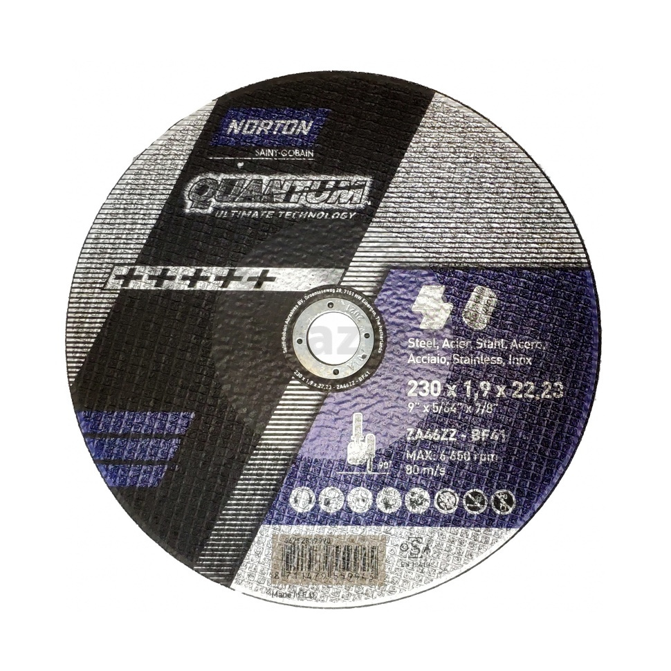 Отрезной диск Norton Quantum 230x1.9x22.23, 80 м/с, 66252836341