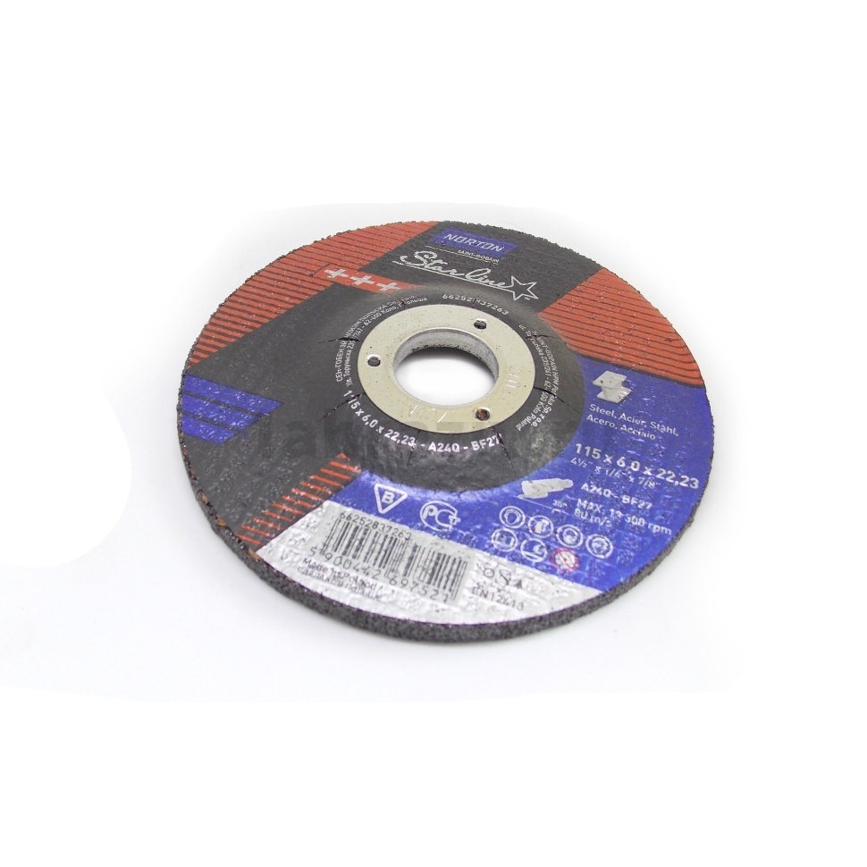 Зачистной диск Norton Starline 115x6.0x22.23 T27 A24Q, 80 м/с, для металла, 66252837263