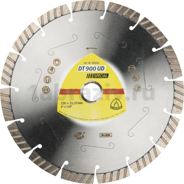 Алмазный отрезной диск Klingspor DT 900 UD Special 230х22мм 325210